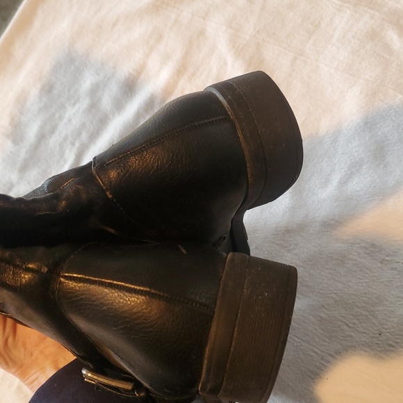 G.H. Bass Josie Black Knee-High Full Zip Sz. 8.5 Boots w Buckle W Calf Expander - Picture 6 of 12